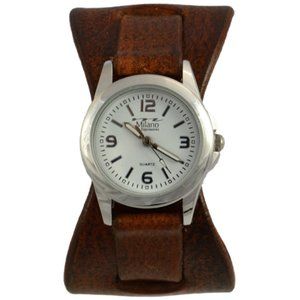 CuffWatches - Women's Leather Hourglass Cuff Watch